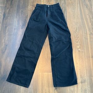 GRLFRND Denim High Waisted Wide Leg Black Jeans - Size 25